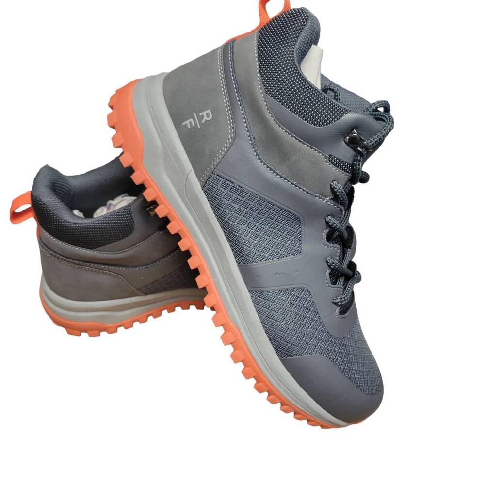 NEW RESERVED FOOTWEAR NEW YORK men's faux leather lace-up boot in grey